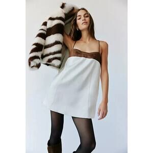 Free People Verano Mini Dress Ivory Combo Size L